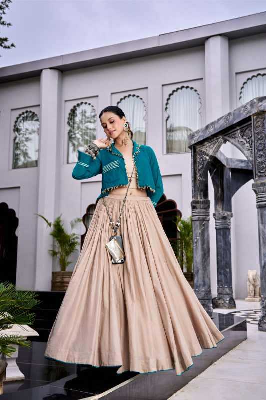 Pure Cotton Traditional Lehenga in Dark Orange