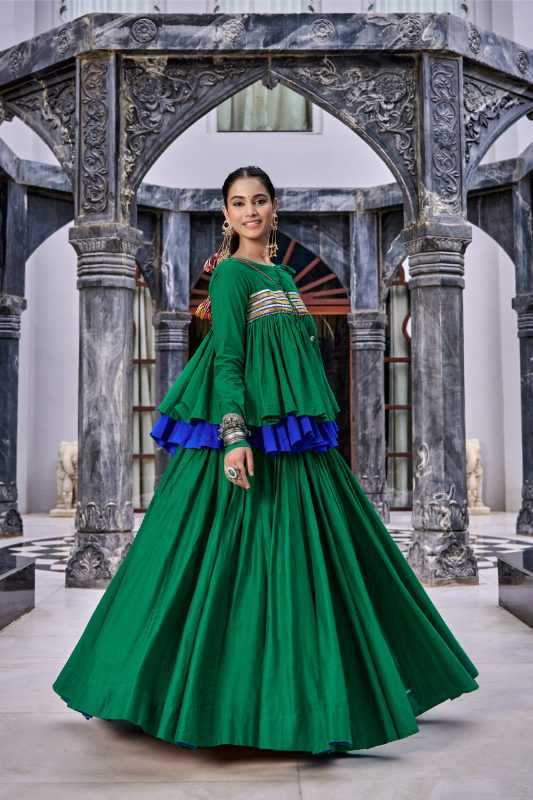 Pure Cotton Traditional Lehenga in Dark Orange