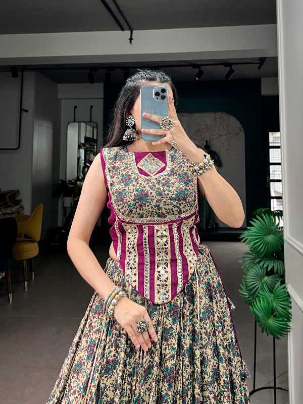 Viscose Chanderi Designer Lehenga