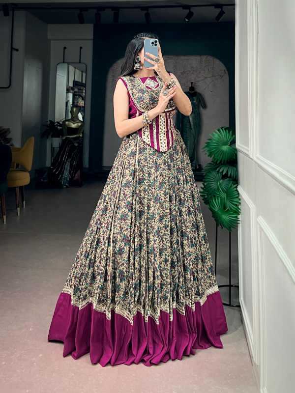 Viscose Chanderi Designer Lehenga