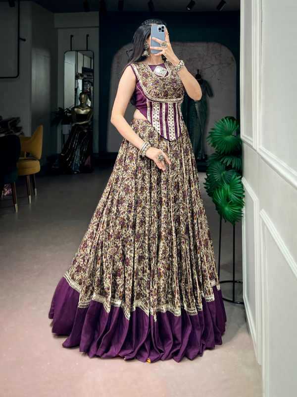 Viscose Chanderi Designer Lehenga