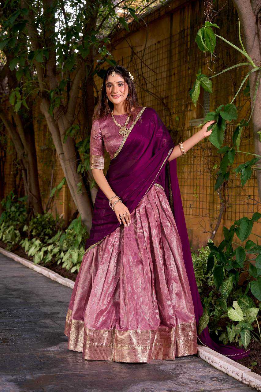 Silk Lehenga in Onion