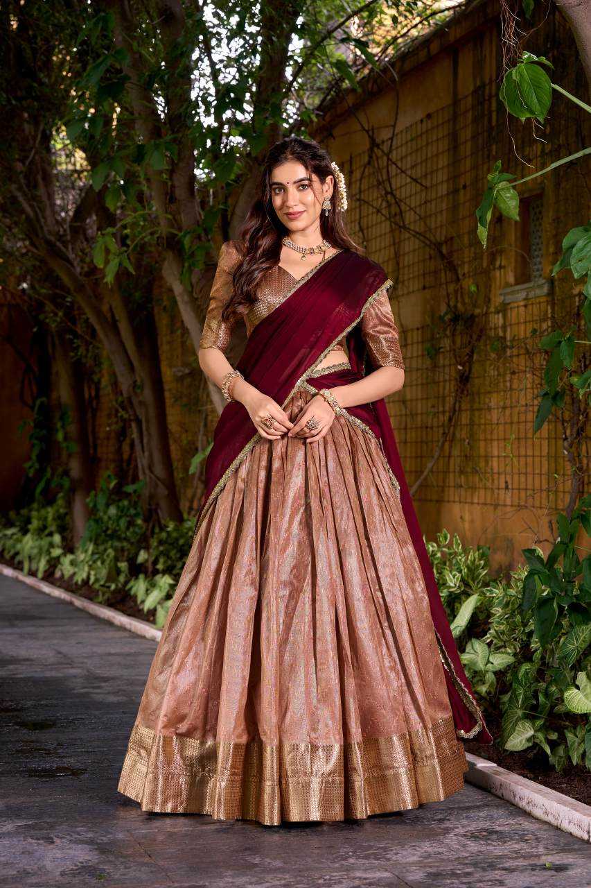 Silk Lehenga in Onion