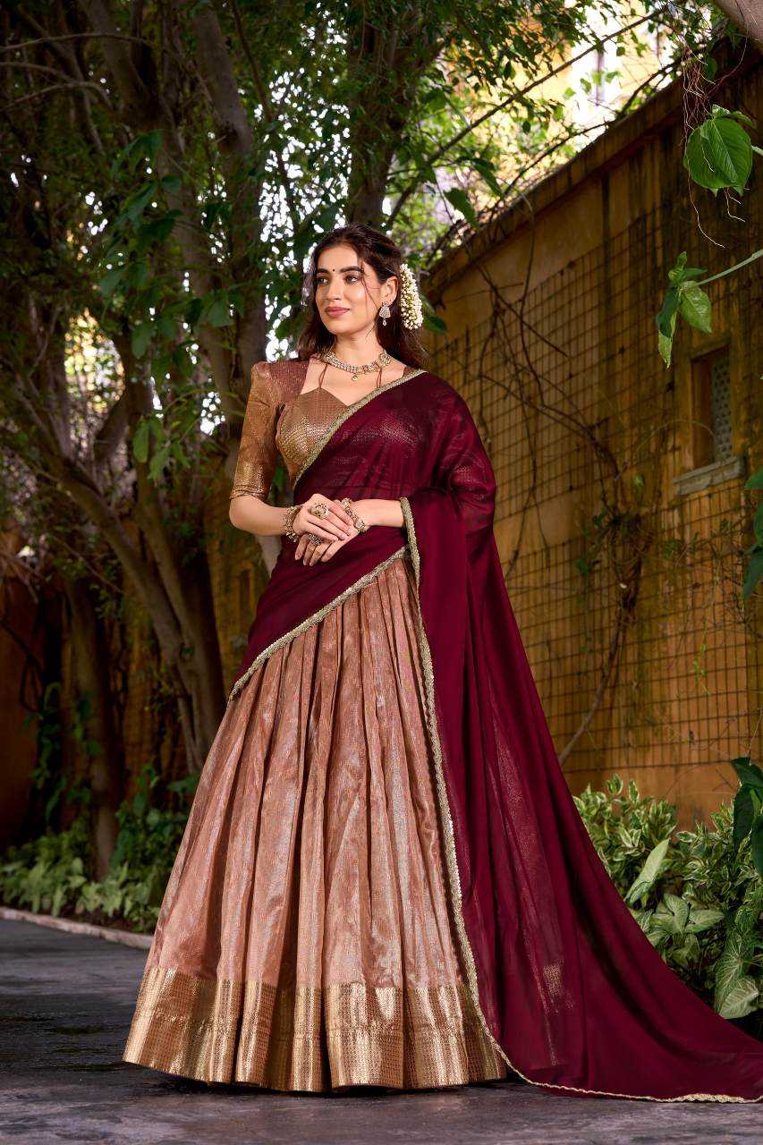 Silk Lehenga in Onion