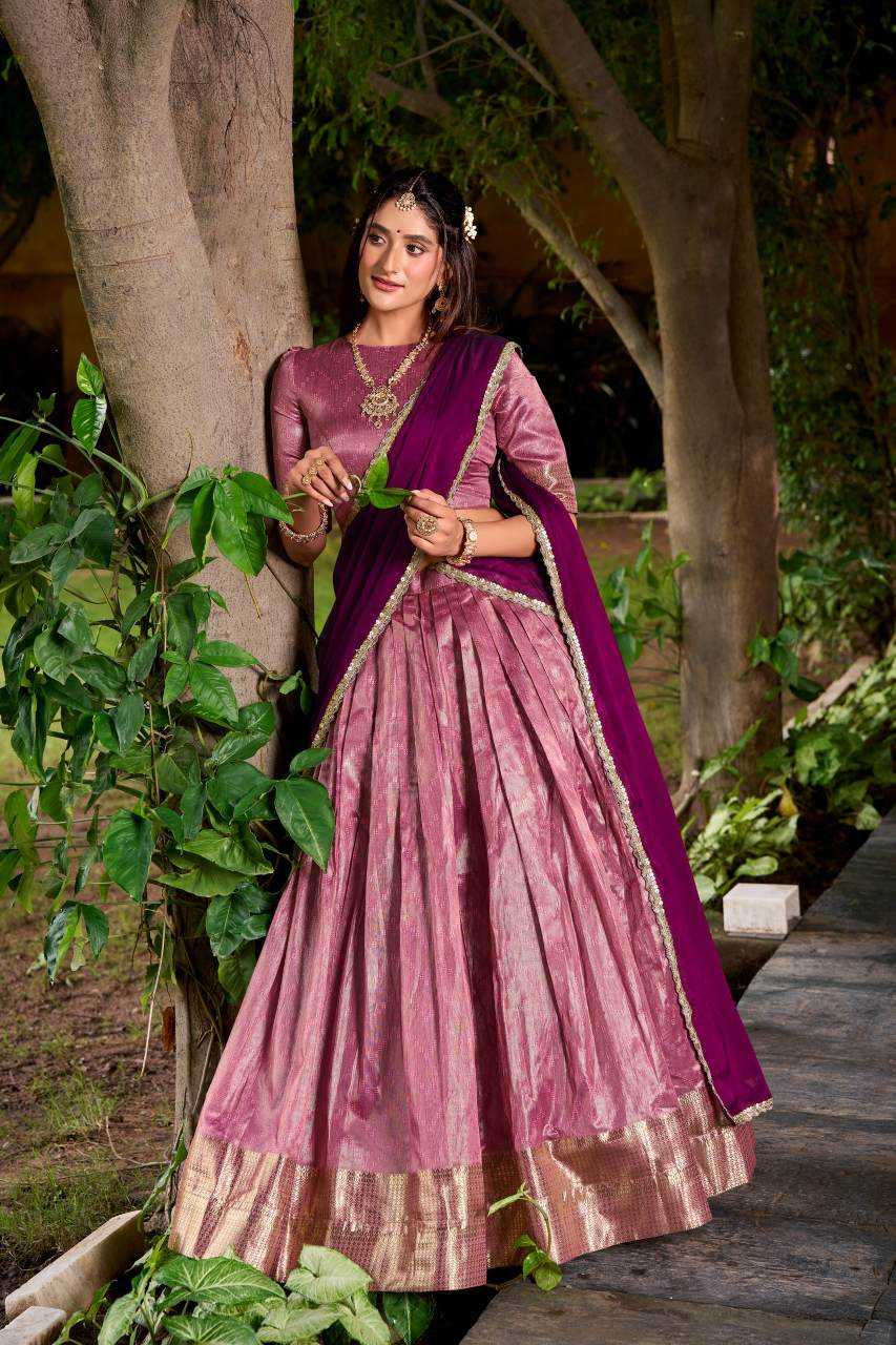 Silk Lehenga in Onion