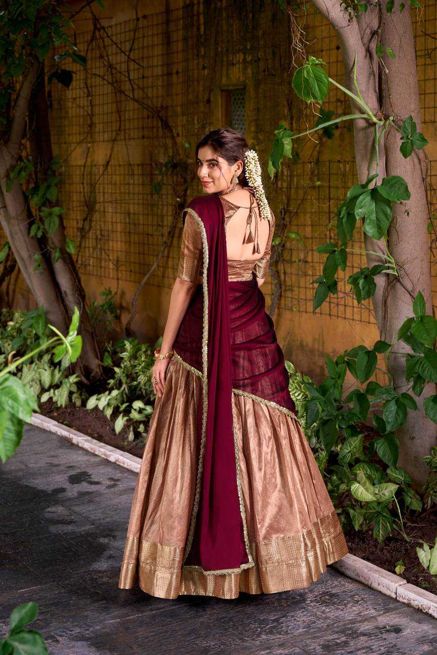 Silk Lehenga in Onion