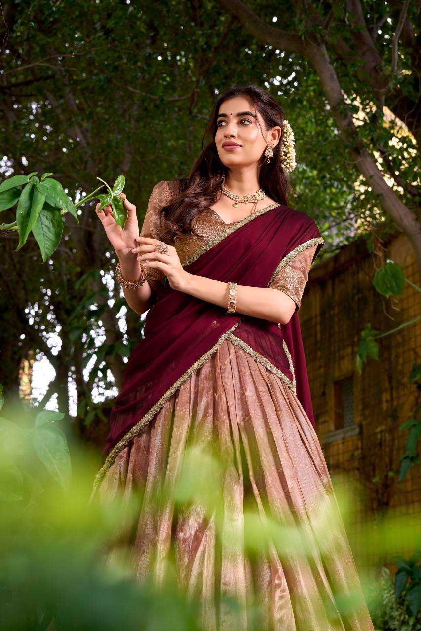 Silk Traditional Lehenga in Onion
