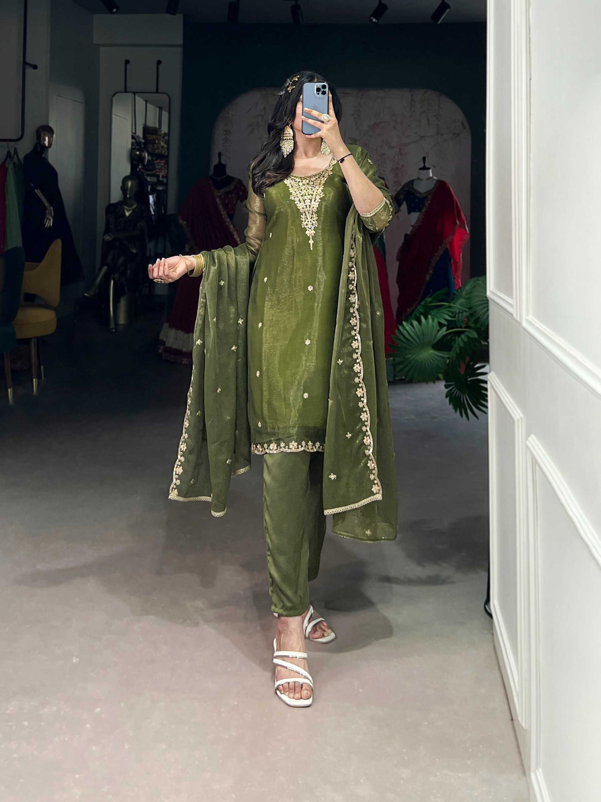 Cotton Embroidery Suit 3033