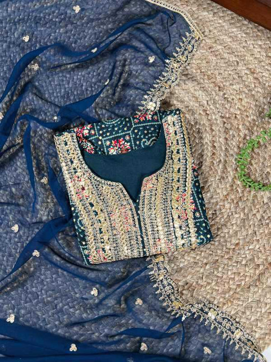 Pure Rayon Embroidery Suit