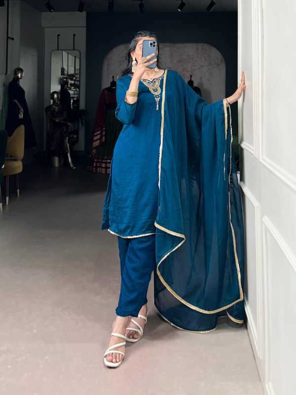 Vichitra Silk Cotton Suit