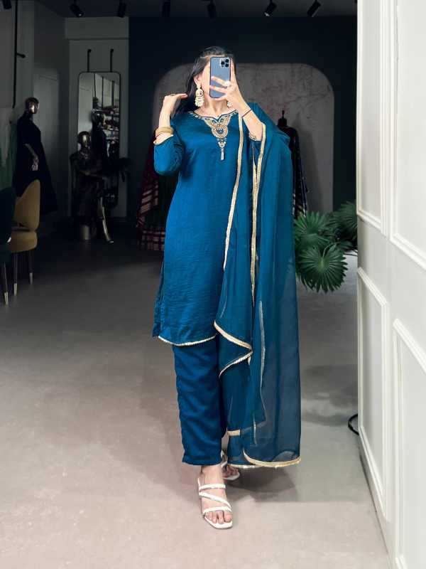 Vichitra Silk Cotton Suit