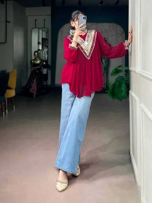 Crepe Festive Kurti