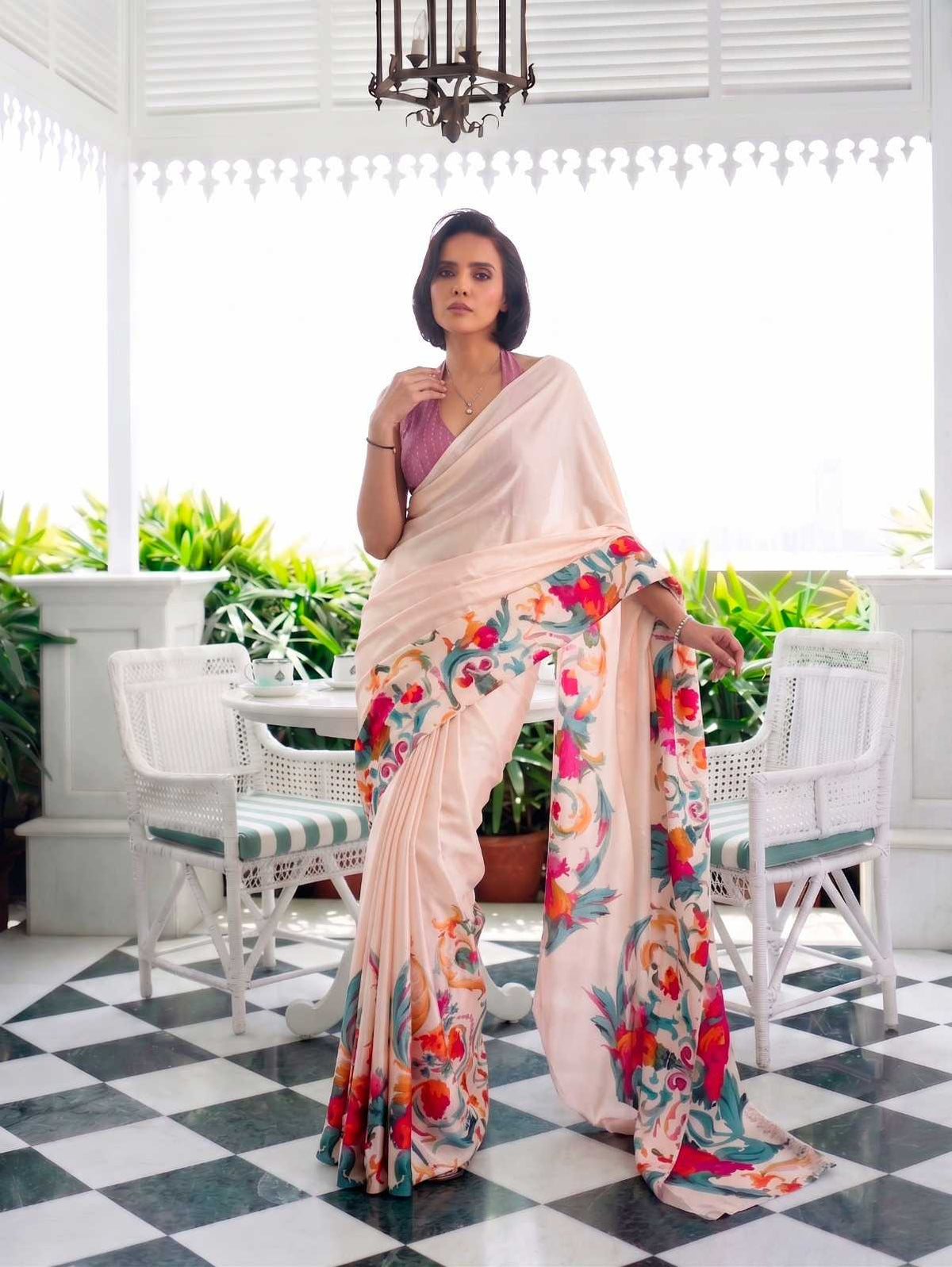 Satin Silk Party Wear Saree