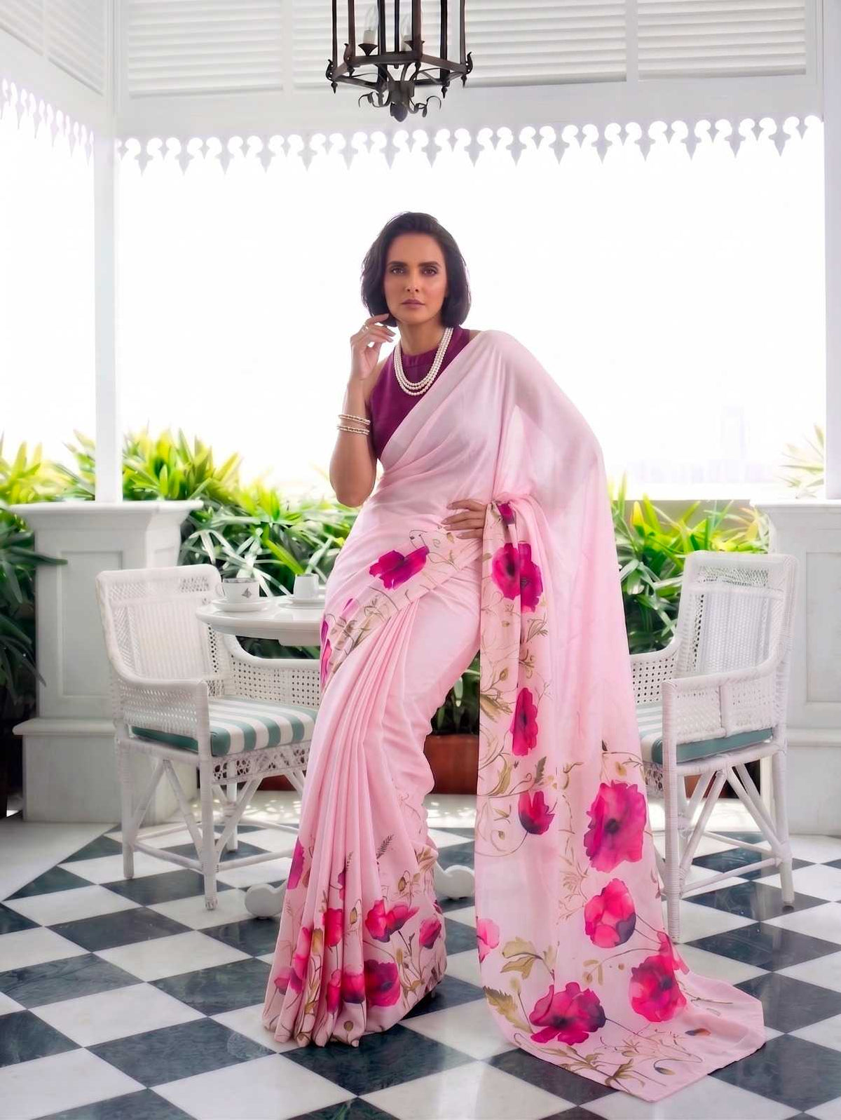 Satin Silk Party Wear Saree