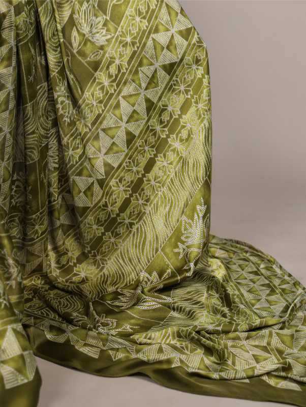 Satin Printed Saree in Purple