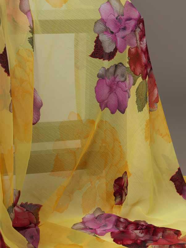 Chiffon Designer Saree in Pink