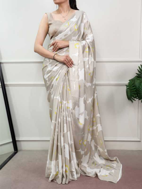 Satin Designer Saree in Black