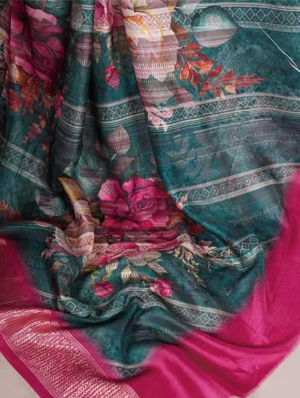 Tussar Silk Designer Saree in Blue