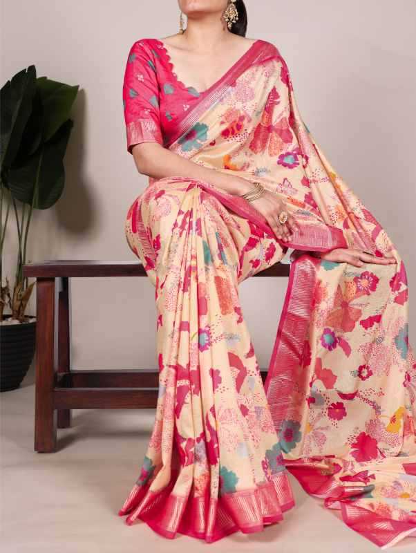 Tussar Silk Designer Saree in Blue