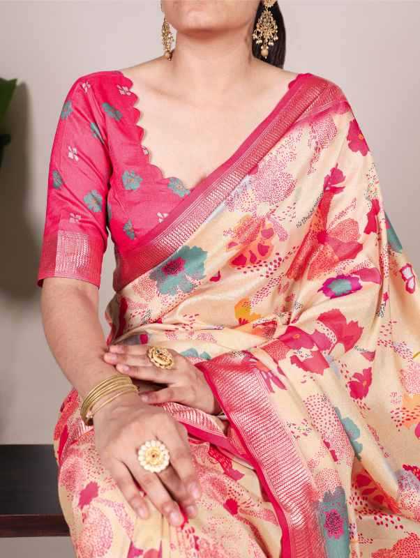 Tussar Silk Designer Saree in Blue