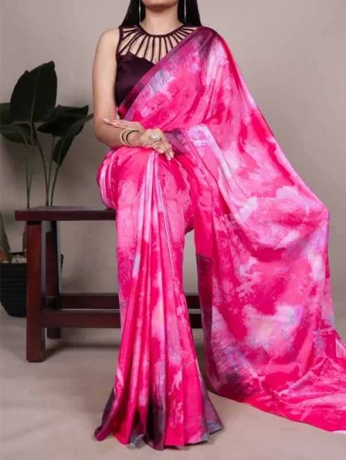 Satin Silk Designer Saree 7018