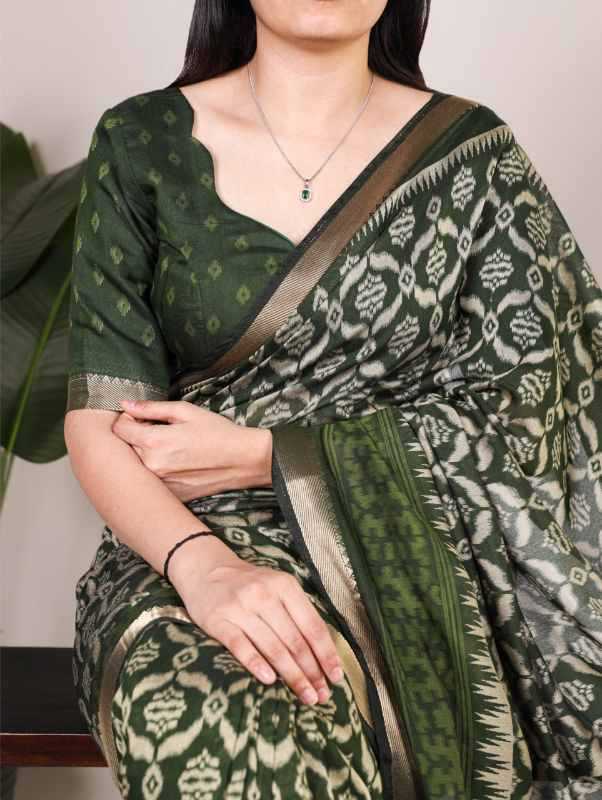 Viscose Chanderi Saree in Black