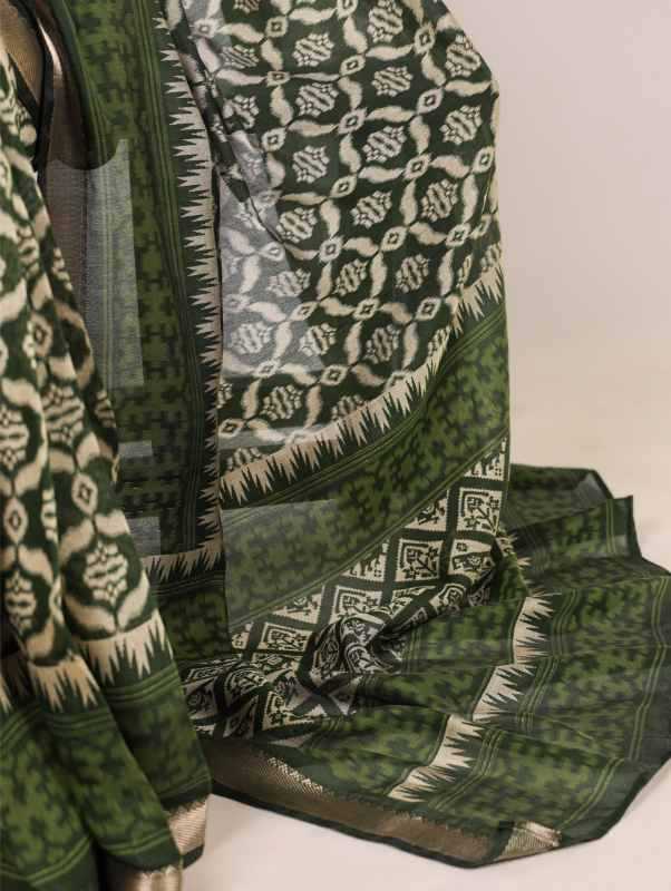Viscose Chanderi Saree in Black