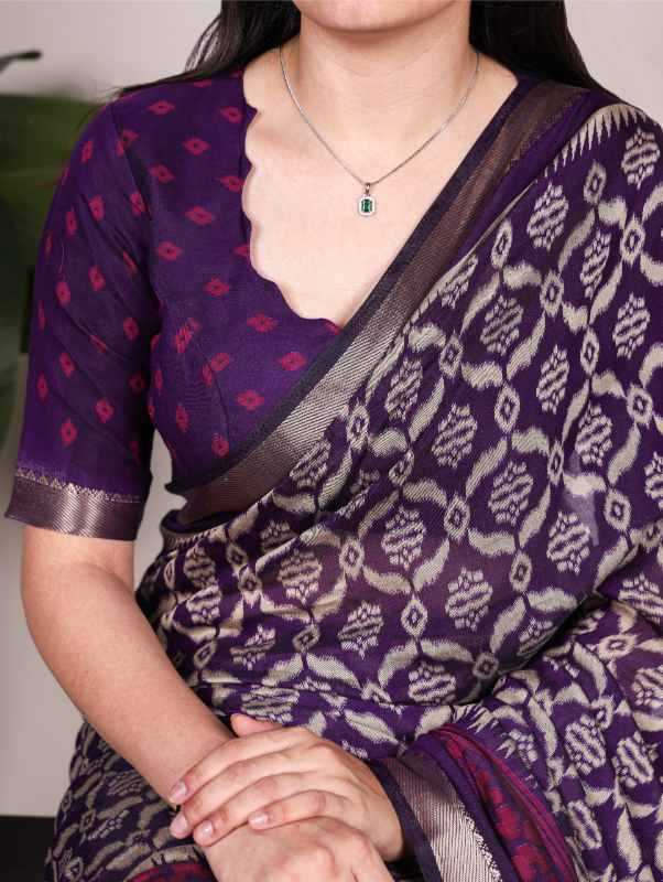 Viscose Printed Saree in Black