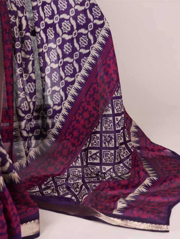 Viscose Printed Saree in Black