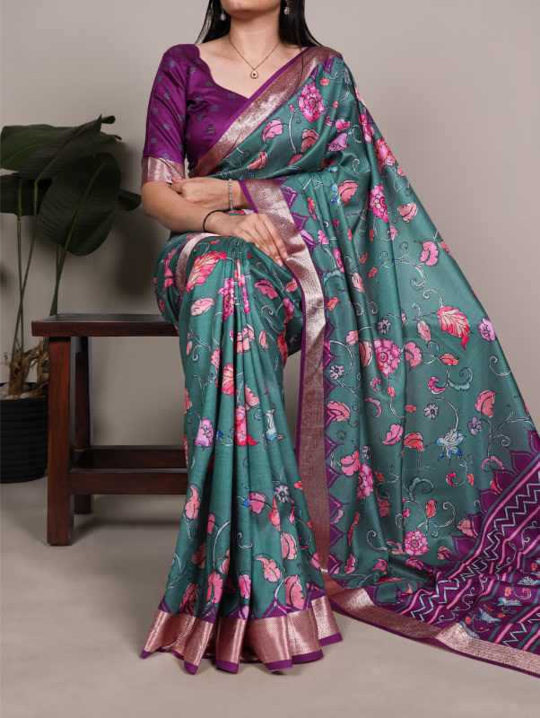 Tussar Silk Designer Saree in Beige