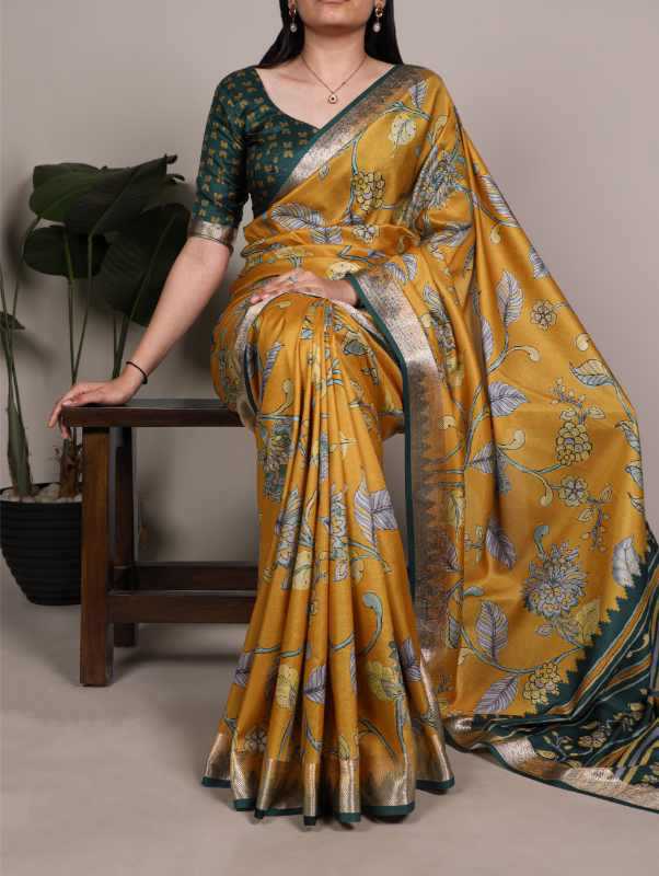 Tussar Silk Designer Saree in Beige
