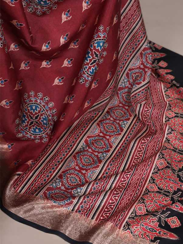 Tussar Silk Designer Saree in Black