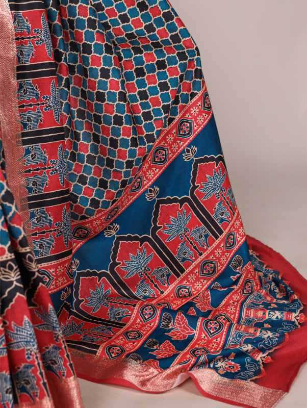 Tussar Silk Viscose Saree in Black