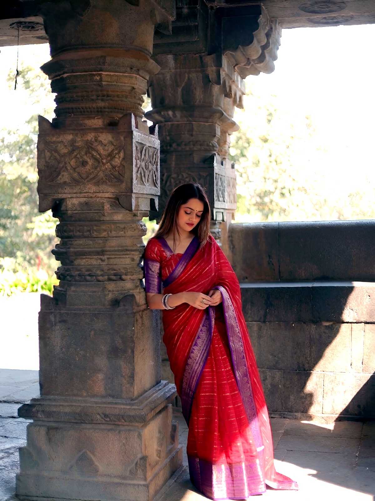 Crepe Designer Saree 7029
