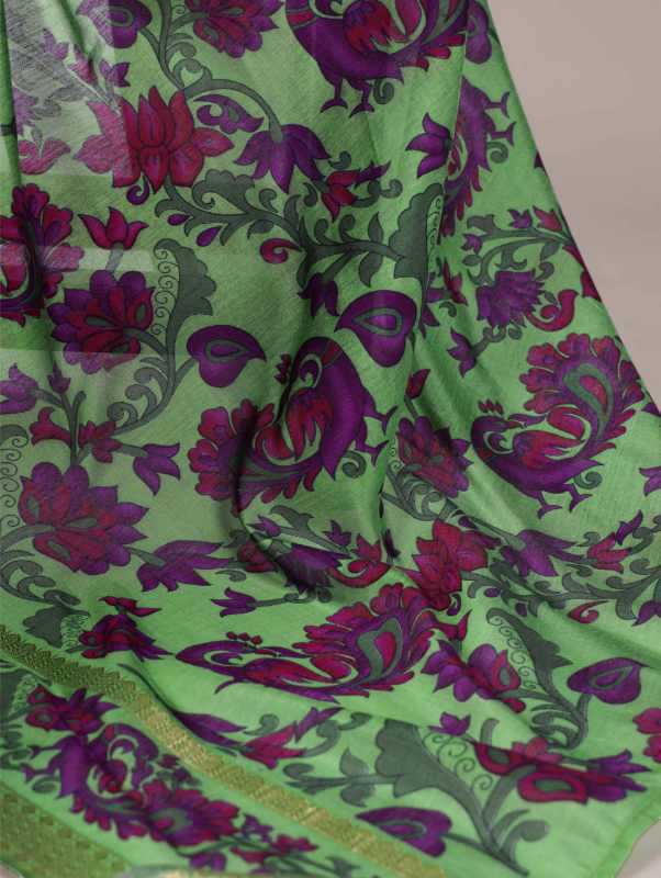 Viscose Chanderi Printed Saree