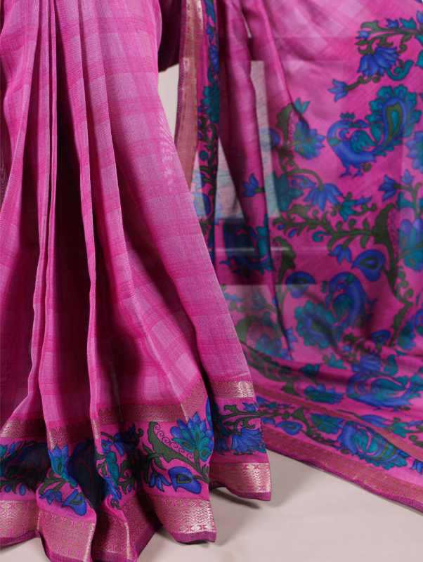 Viscose Chanderi Printed Saree