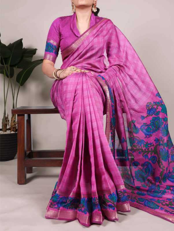 Viscose Chanderi Printed Saree