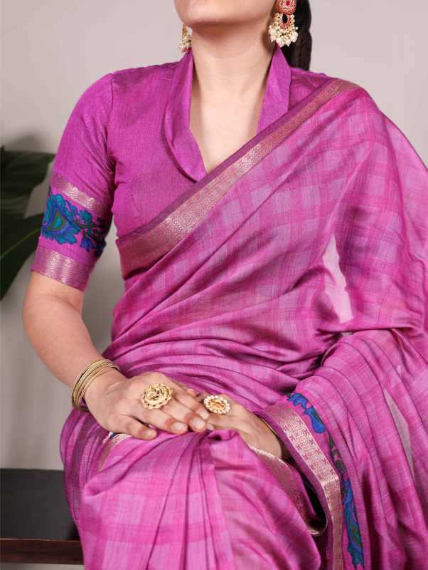 Viscose Chanderi Printed Saree