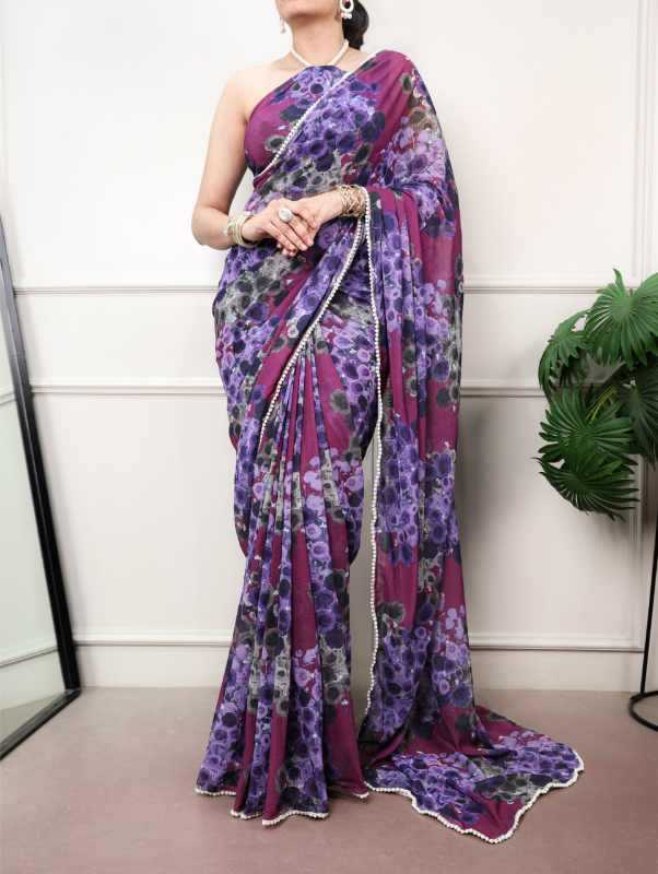 Silk Designer Saree in Bottle Green