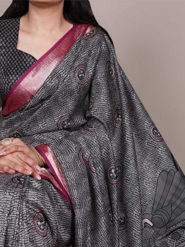 Tussar Silk Designer Saree 7044