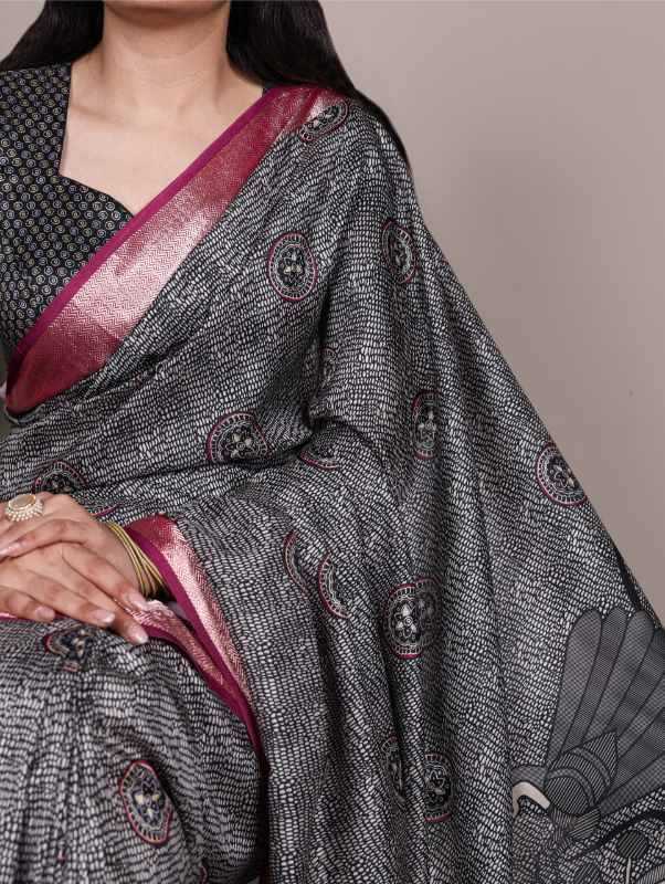 Tussar Silk Viscose Saree 7044