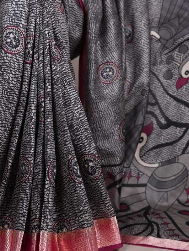 Tussar Silk Viscose Saree 7044