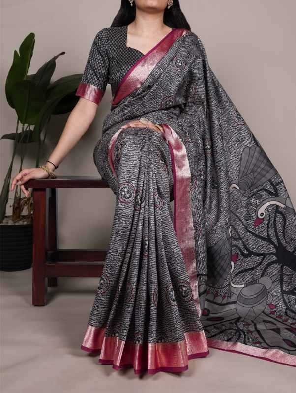 Tussar Silk Viscose Saree 7044