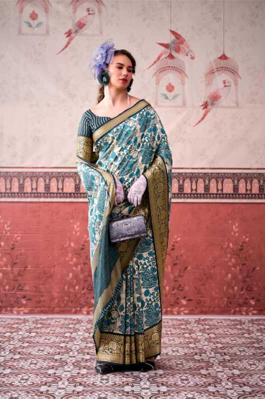 Tussar Silk Printed Saree in Dark Maroon