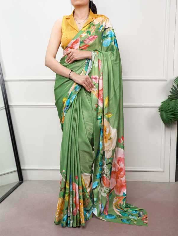 Satin Silk Party Wear Saree