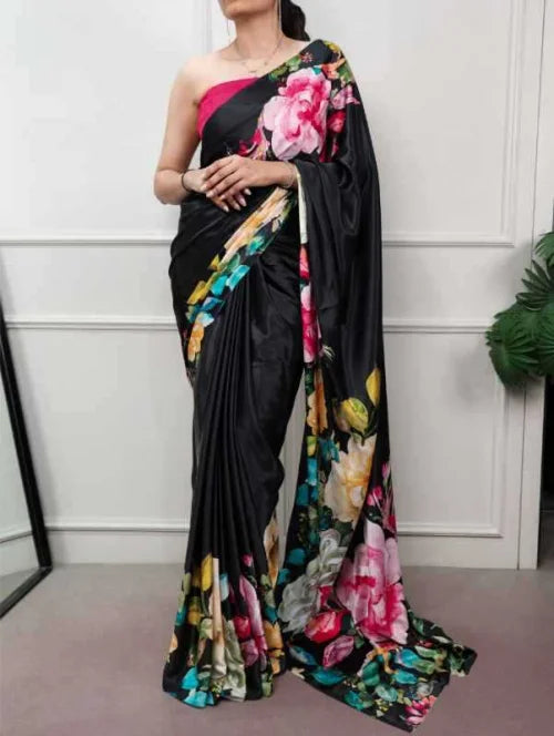 Satin Silk Party Wear Saree