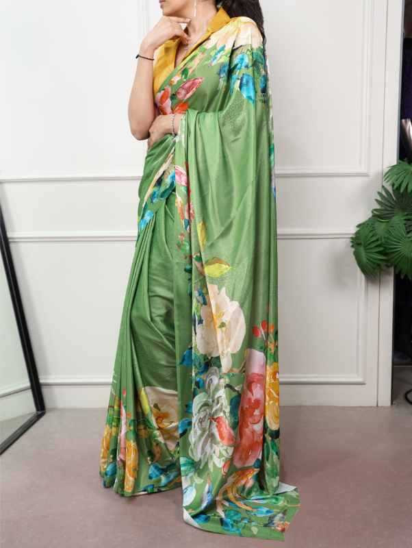 Satin Silk Party Wear Saree