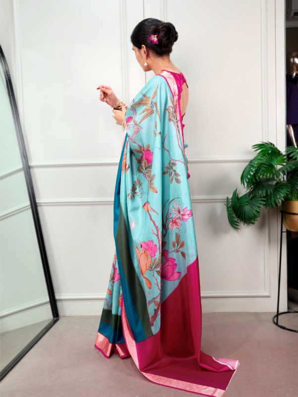 Tussar Silk Designer Saree in Brown