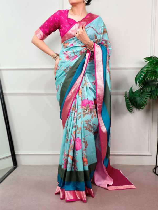 Tussar Silk Designer Saree in Brown