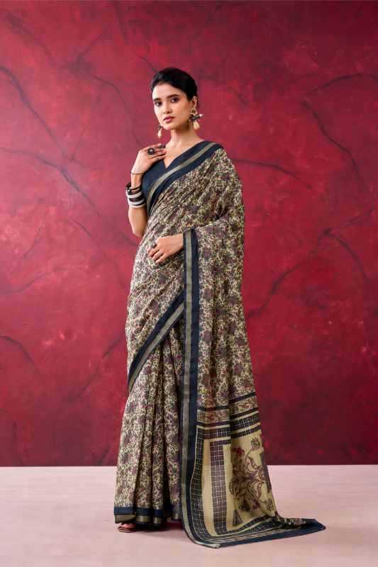 Chanderi Cotton Designer Saree in Purple